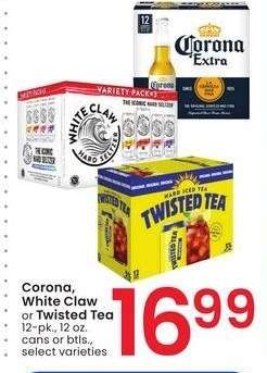 Corona, White Claw or Twisted Tea - 12-pk., 12 oz. cans or btls., select varieties