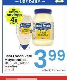 Best Foods Real Mayonnaise - 20-30 oz., select varieties