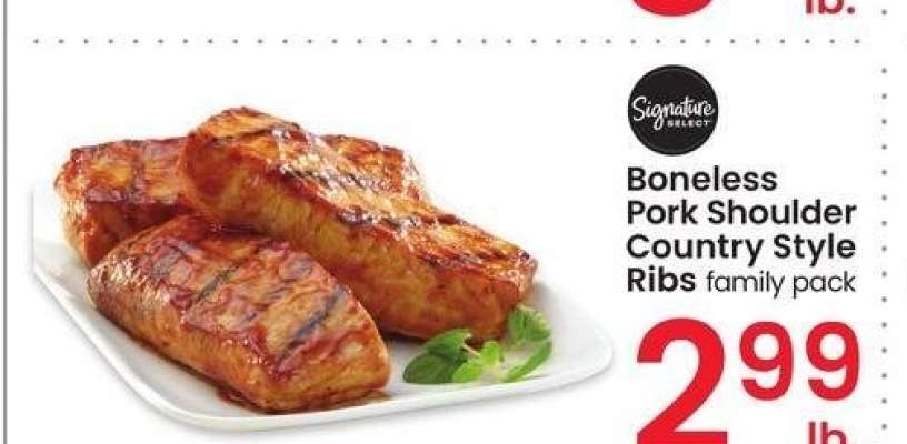 Signature SELECT Boneless Pork Shoulder Country Style Ribs - family pack