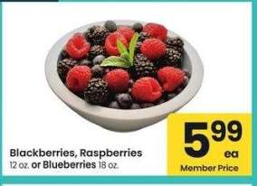 Blackberries, Raspberries 12 oz. or Blueberries 18 oz.