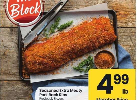 Seasoned Extra Meaty Pork Back Ribs - Previously Frozen.