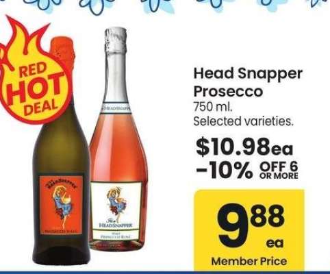 Head Snapper Prosecco - 750 ml. Selected varieties.