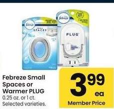 Febreze Small Spaces or Warmer Plug - 0.25 oz. or 1 ct. Selected varieties.