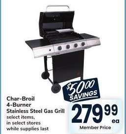Char-Broil 4-Burner Stainless Steel Gas Grill - select items