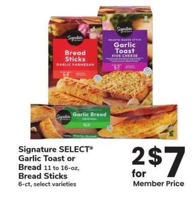Signature SELECT® Garlic Toast or Bread 11 to 16-oz, Bread Sticks 6-ct - select varieties