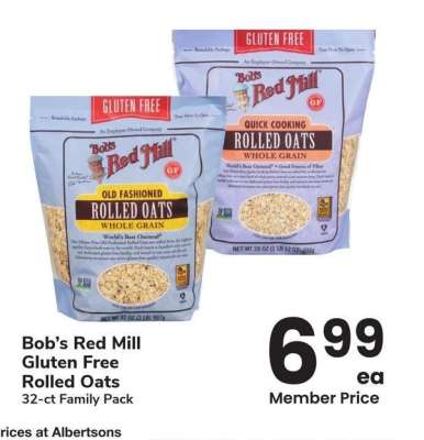Bob's Red Mill Gluten Free Rolled Oats - 32 - ct Family Pack