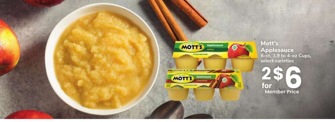 Mott's Applesauce - 6 - ct, 3.9 to 4 - oz Cups, select varieties