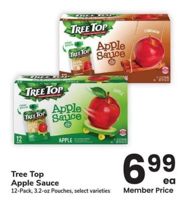 Tree Top Apple Sauce - 12-Pack, 3.2-oz Pouches, select varieties