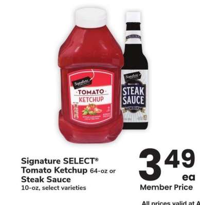 Signature SELECT® Tomato Ketchup 64-oz or Steak Sauce 10-oz - select varieties