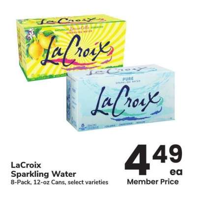 LaCroix Sparkling Water* - 8 - Pack, 12 - oz Cans, select varieties