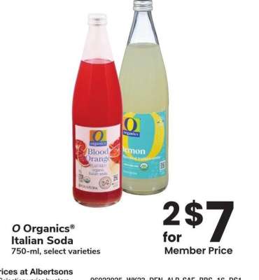 O Organics® Italian Soda - 750-ml, select varieties
