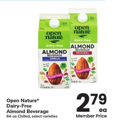 Open Nature® Dairy-Free Almond Beverage - 64-oz Chilled, select varieties
