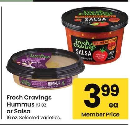 Fresh Cravings Hummus 10-oz or Salsa 16-oz - Selected varieties.