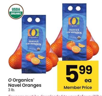 O Organics® Navel Oranges - 3 lb.