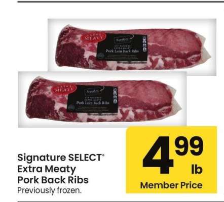Signature SELECT® Extra Meaty Pork Back Ribs - Previously frozen.