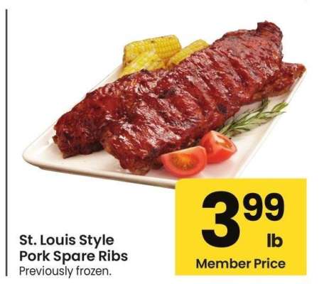 St. Louis Style Pork Spare Ribs - Previously frozen.