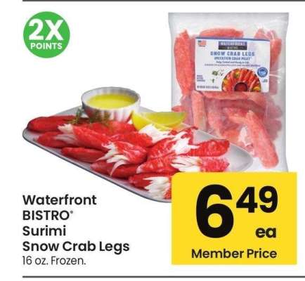 Waterfront BISTRO® Surimi Snow Crab Legs - 16 oz. Frozen.