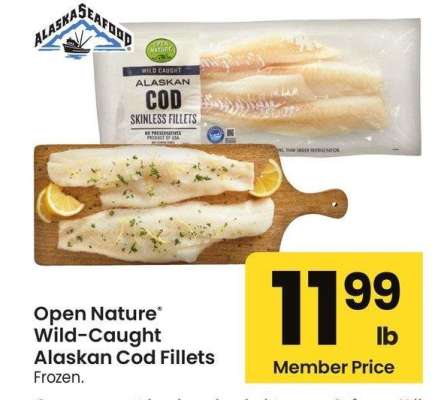 Open Nature® Wild Caught Alaskan Cod Fillets - Frozen.