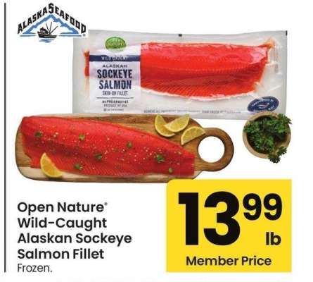 Open Nature® Wild Caught Alaskan Sockeye Salmon Fillet - Frozen.
