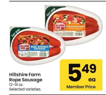 Hillshire Farm Rope Sausage - 12-14 oz. Selected varieties.