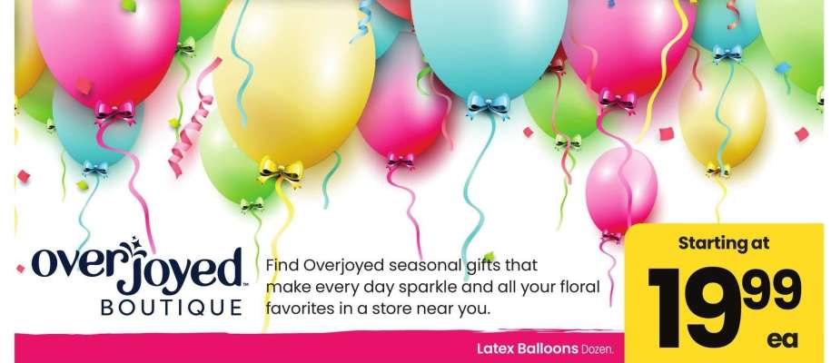Latex Balloons - Dozen.

Find Overjoyed seasonal gifts that make every day sparkle and all your fl oral favorites in a store near you.