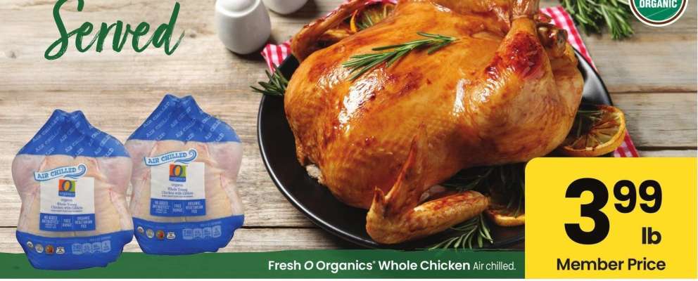Fresh O Organics® Whole Chicken - Air chilled.