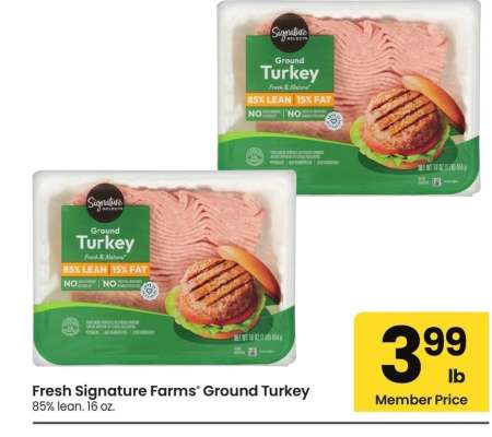 Fresh Signature Farms® Ground Turkey - 85% lean. 16 oz.