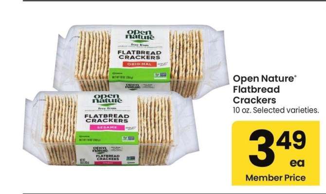 Open Nature® Flatbread Crackers - 10 oz. Selected varieties.