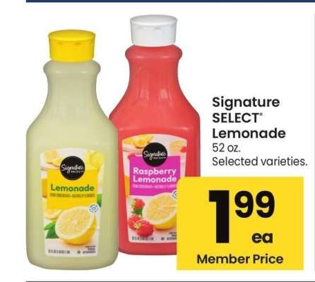 Signature SELECT® Lemonade - 52 oz. Selected varieties.