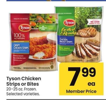 Tyson Chicken Strips or Bites - 20-25 oz. Frozen. Selected varieties.