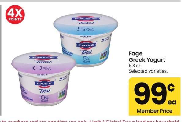 Fage Greek Yogurt - 5.3 oz. Selected varieties.