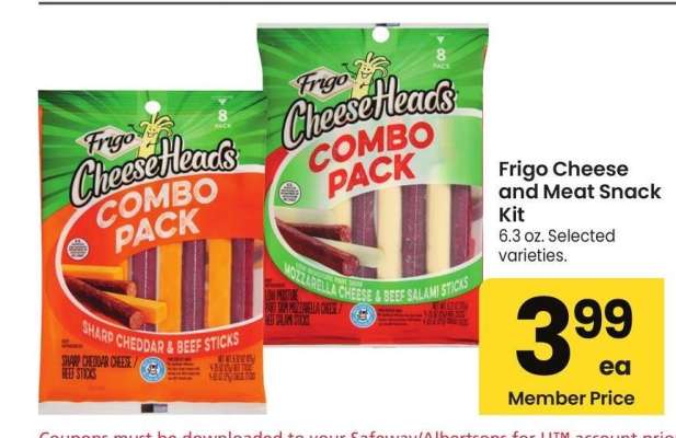 Frigo Cheese and Meat Snack Kit - 6.3 oz. Selected varieties.