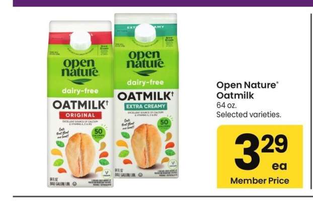 Open Nature® Oatmilk - 64 oz. Selected varieties.
