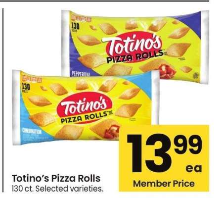 Totino's Pizza Rolls - 130 ct. Selected varieties.