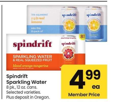 Spindrift Sparkling Water - 8 pk., 12 oz. cans. Selected varieties.