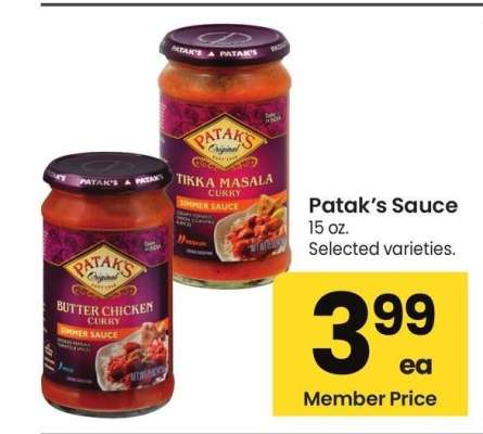 Patak's Sauce - 15 oz. Selected varieties.