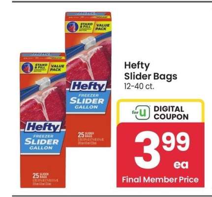 Hefty Slider Bags - 12-40 ct.