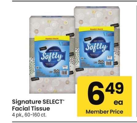 Signature SELECT® Facial Tissue - 4 pk., 60-160 ct.