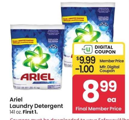 Ariel Laundry Detergent - 141 oz.