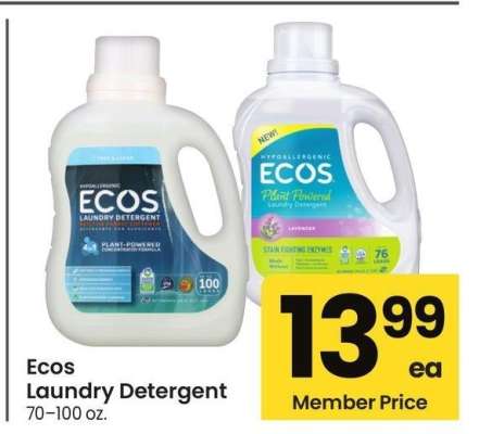 ECOS Laundry Detergent - 70-100 oz.