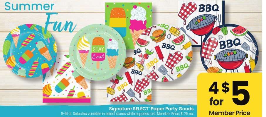 Signature SELECT® Paper Party Goods - 8-16 ct. Selected varieties
Member Price: $1.25 ea.