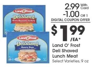 Land O'Frost Deli Shaved Lunch Meat