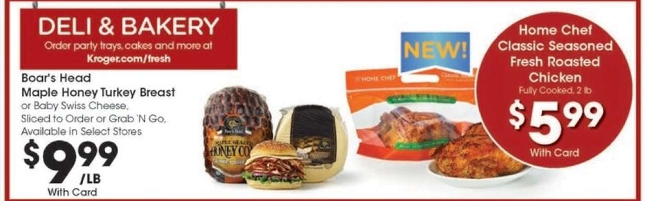 Boar's Head Maple Honey Turkey Breast or Baby Swiss Cheese