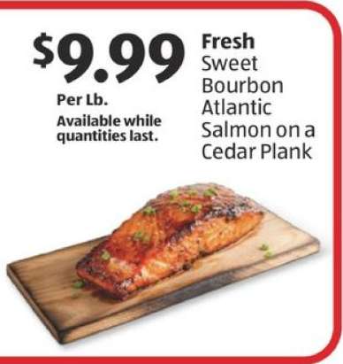 Fresh Sweet Bourbon Atlantic Salmon on a Cedar Plank