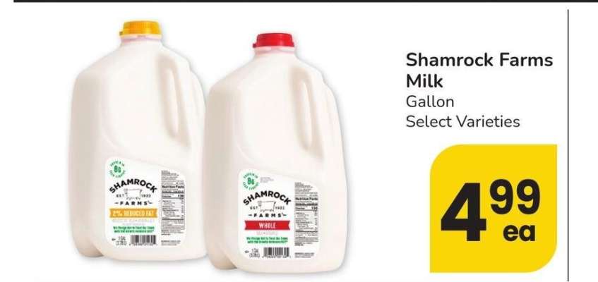Shamrock Farms Milk - Gallon
Select Varieties