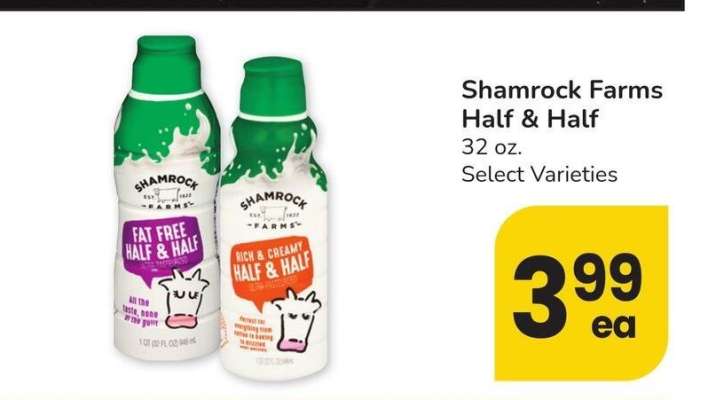 Shamrock Farms Half & Half - 32 oz. Select Varieties
