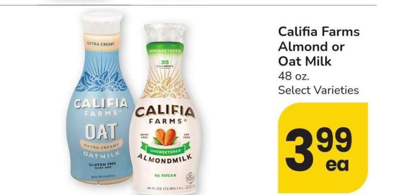 Califia Farms Almond or Oat Milk - 48 oz. Select Varieties