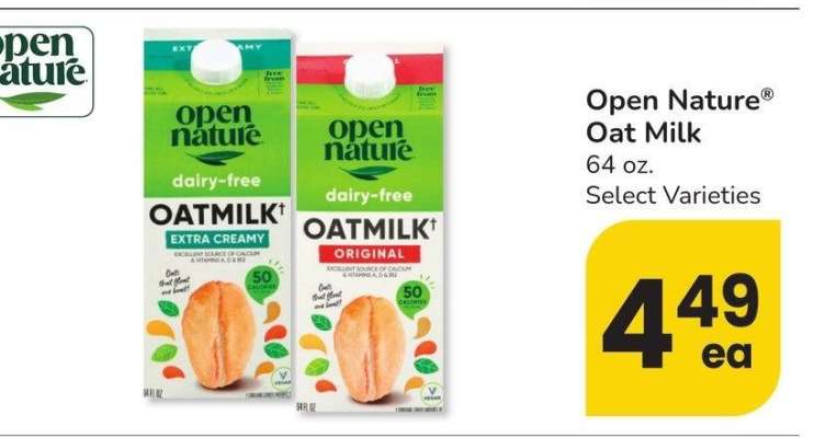 Open Nature® Oat Milk - 64 oz. Select Varieties