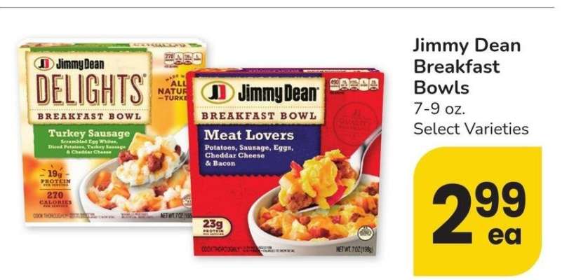 Jimmy Dean Breakfast Bowls - 7-9 oz. Select Varieties