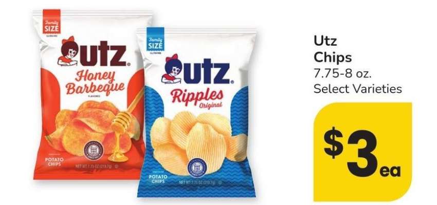Utz Chips - 7.75-8 oz. Select Varieties